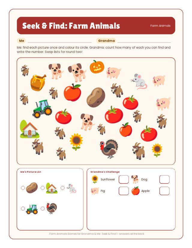 Dual Seek & Find sample page